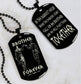 Vikings Engraved Black Dog Tag Double Sided Gift From Brother, Brother Forever