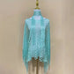 Women's Solid Color Fringe Trim Shawl & Chain Decor Poncho Set
