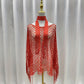 Women's Solid Color Fringe Trim Shawl & Chain Decor Poncho Set