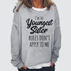 Sister Funny Crew Neck Casual Letter Sweatshirts