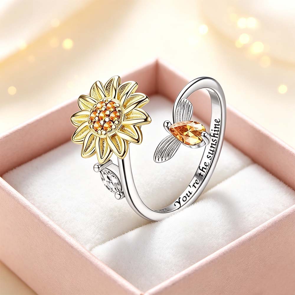 You're The Sunshine Sunflower Fidget Ring