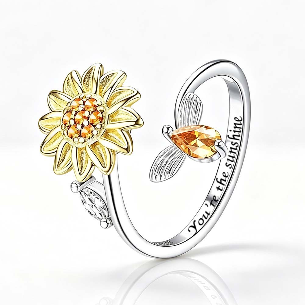 You're The Sunshine Sunflower Fidget Ring