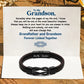 "Grandfather and Grandson Forever Linked Together" Black Braided Leather Bracelets - Forever Linked