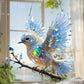 Crystal Sky Bluebird Stained Art Ornament