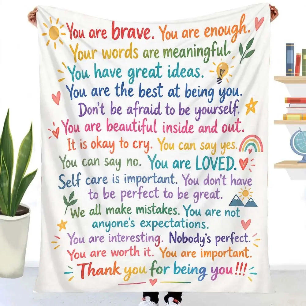 Affirmation blanket featuring an inspirational quote design