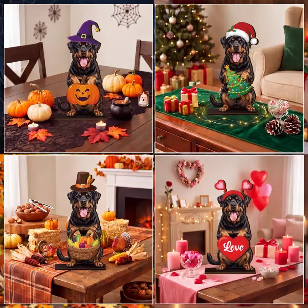 Magnetic animal decor showing easy interchangeable seasonal accessories