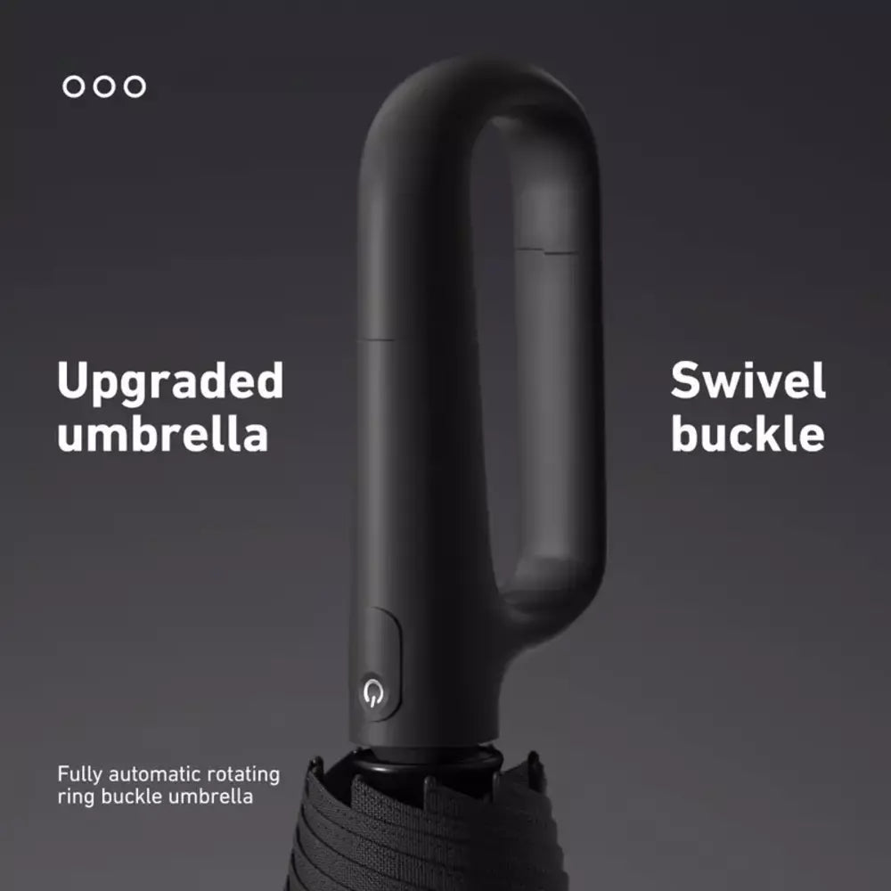 Close-up of the handle on the automatic folding umbrella