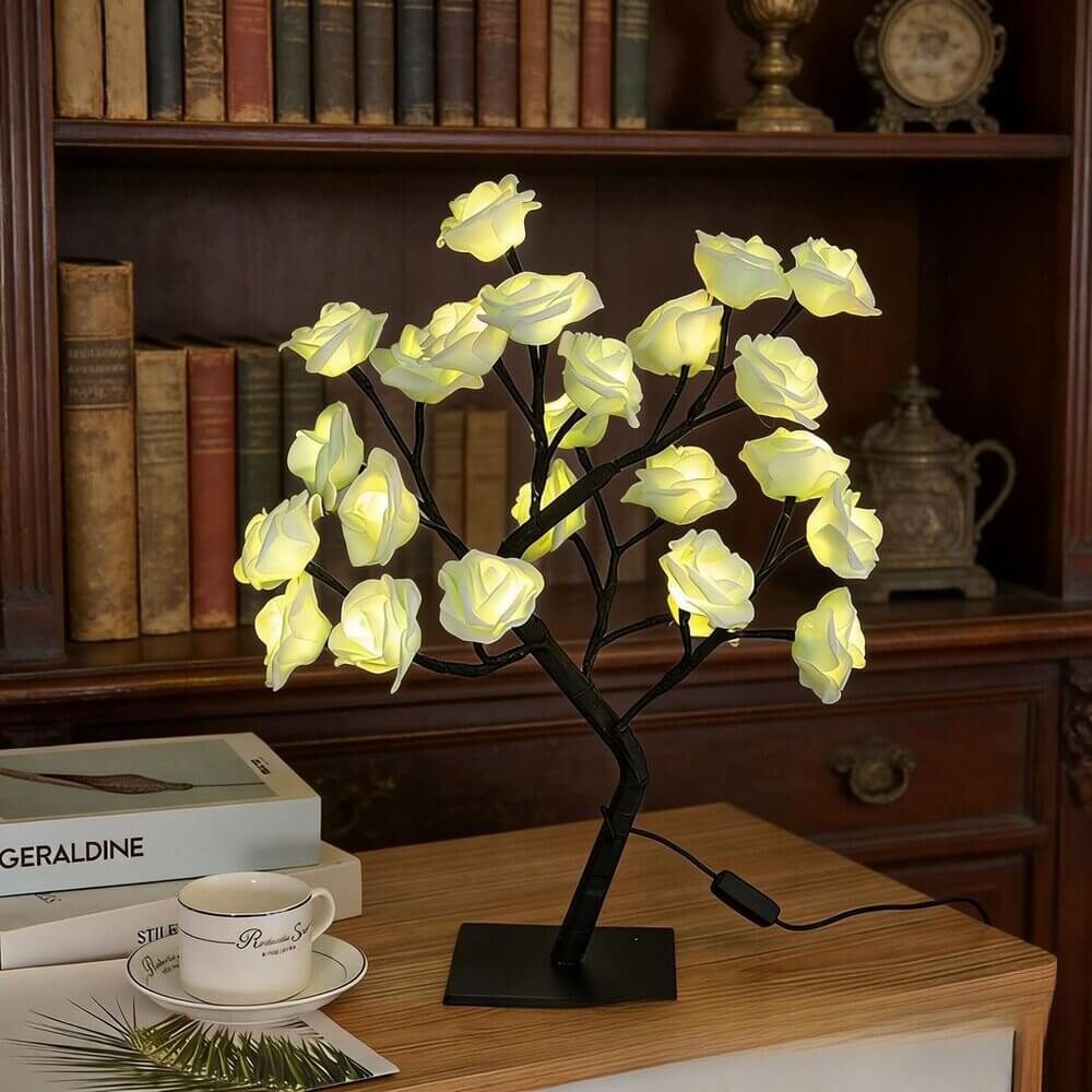 Rose Flower Tree Night Light – USB LED Table Lamp