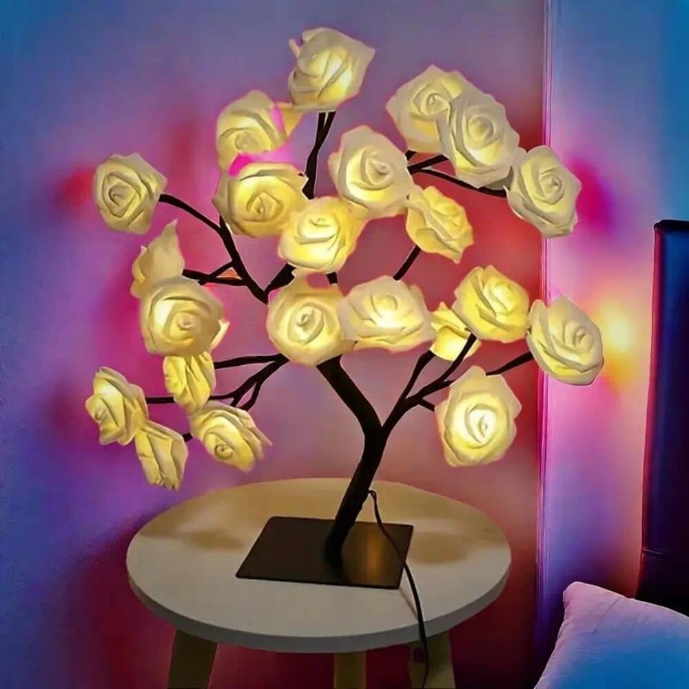 Rose Flower Tree Night Light – USB LED Table Lamp