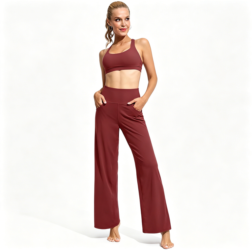 Wide Leg Pants Woman Yoga Pants with Pockets Stretch Loose Casual Lounge Sweatpants Petite/Regular/Tall