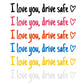 “I Love You, Drive Safe” Car Mirror Decal Set – Cute Reflective Vinyl Stickers