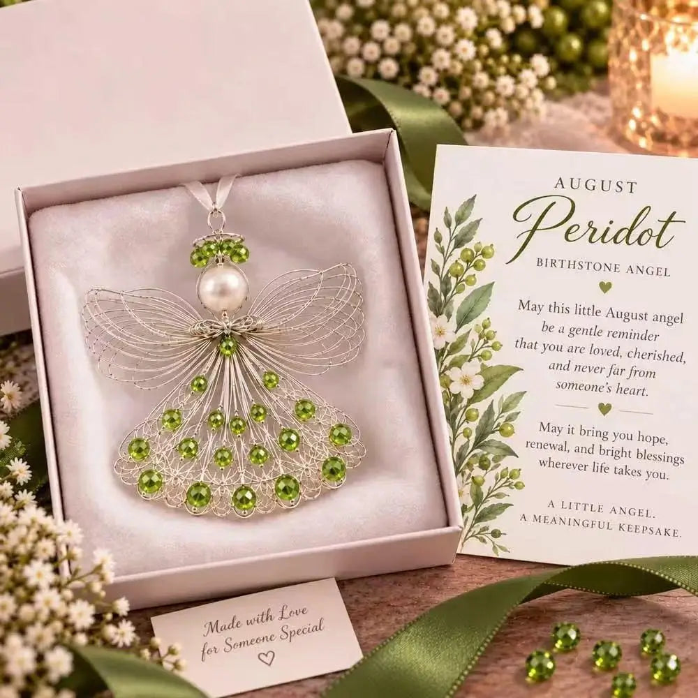 Handmade Birthstone Angel Wire Ornament