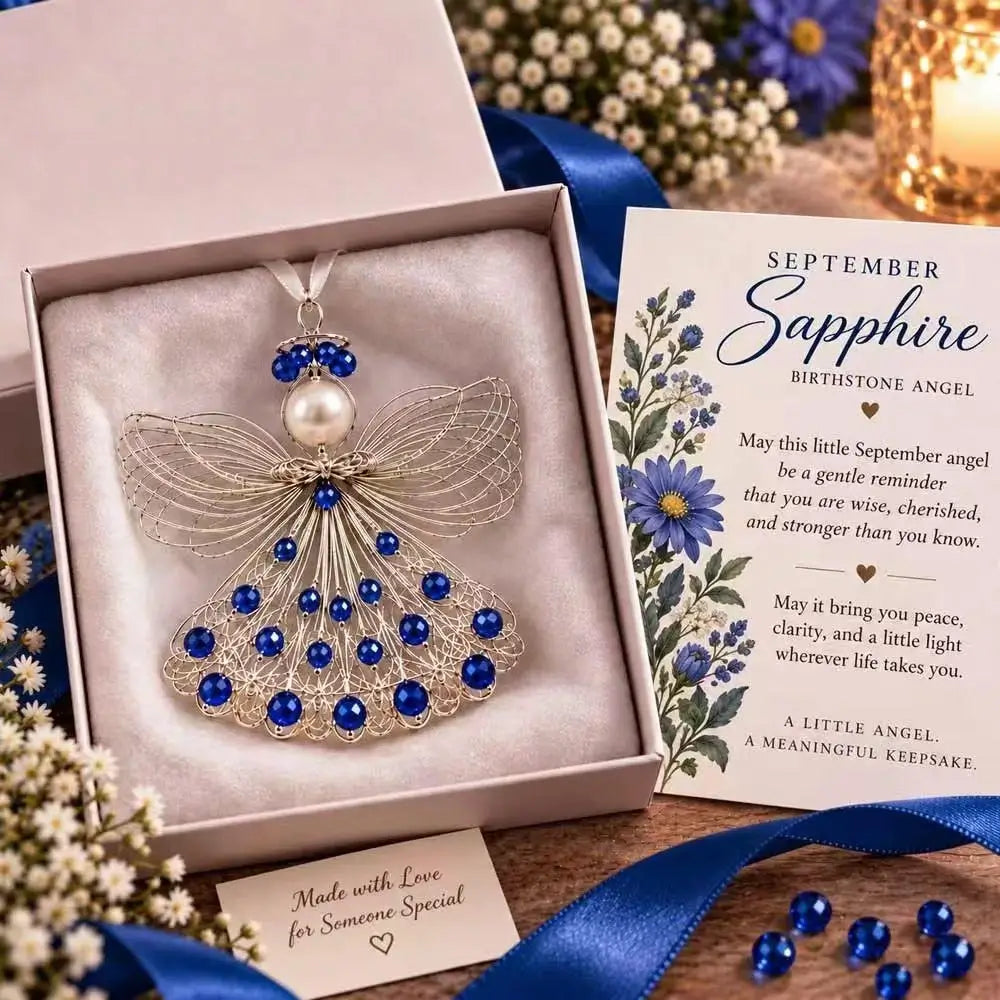 Handmade Birthstone Angel Wire Ornament