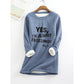 Women's Sweatshirt Pullover Fleece Teddy Fuzzy Letter Casual Long Sleeve Top