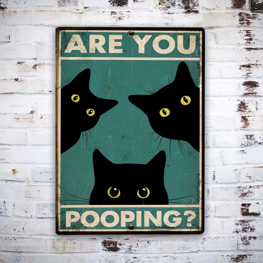 Vintage Black & White Humor Metal Sign