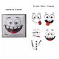 Colorful cartoon face stickers used as wall decor