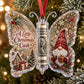 Christmas gnome scene butterfly-shaped ornament