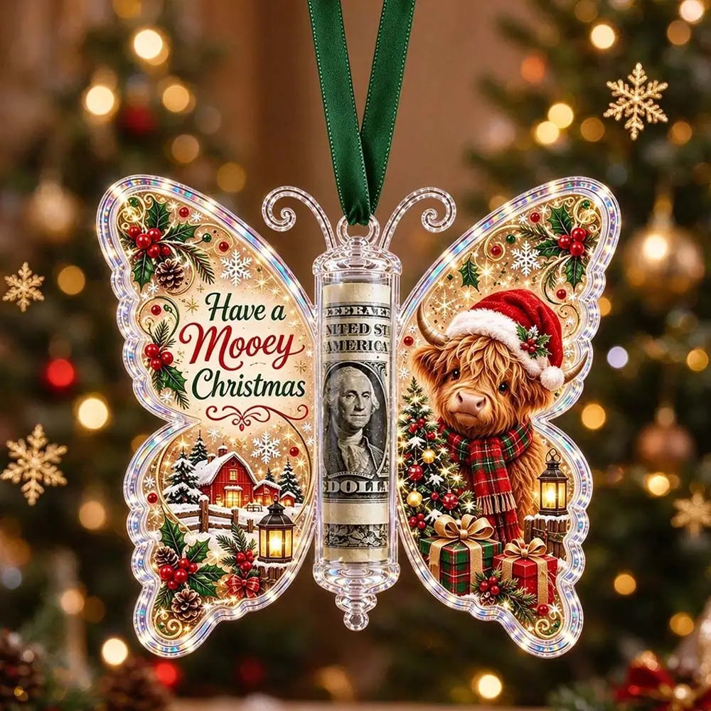 3D Butterfly Christmas Cash Gift Ornament – Money Holder Keepsake