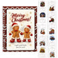 A spiral-bound Christmas gift card book set shown on a white background, with the front cover featuring two gingerbread cookies and the words 'Merry Christmas!' and 'A gift card book just for you!'. Small preview images along the right side show additional decorated card designs inside the book.
