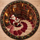 Christmas santa round rug displayed as seasonal home decor