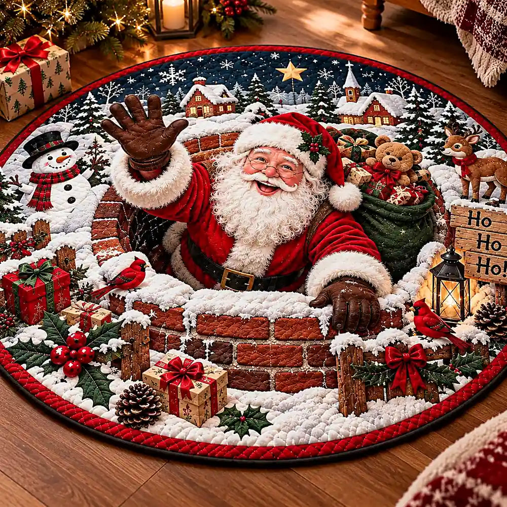 Christmas Santa Hello Round Rug - C060