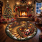 Christmas Santa With Book Round Rug - C054
