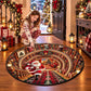 Christmas Santa With Library Round Rug 2 - C057