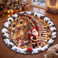 Christmas Santa With Snow Round Rug - C051