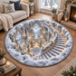Christmas Snow Staircase Round Rug 2 - C065