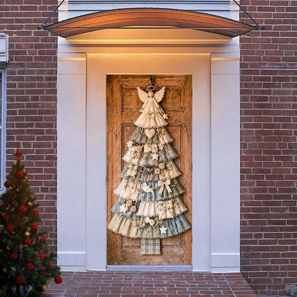 Christmas fabric door cover featuring an eagle design