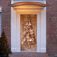 Close-up of the fabric texture on a quilted Christmas door cover