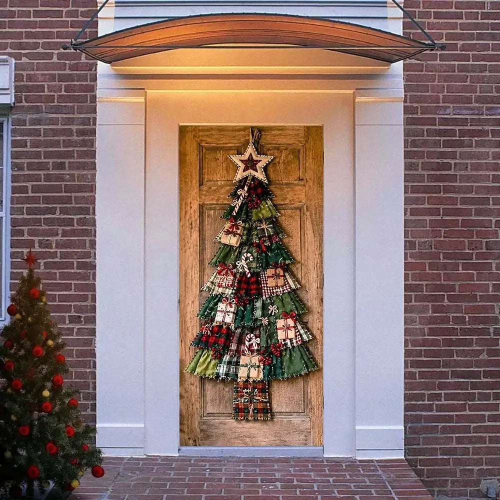 Christmas door cover measuring 90 by 200 centimetres