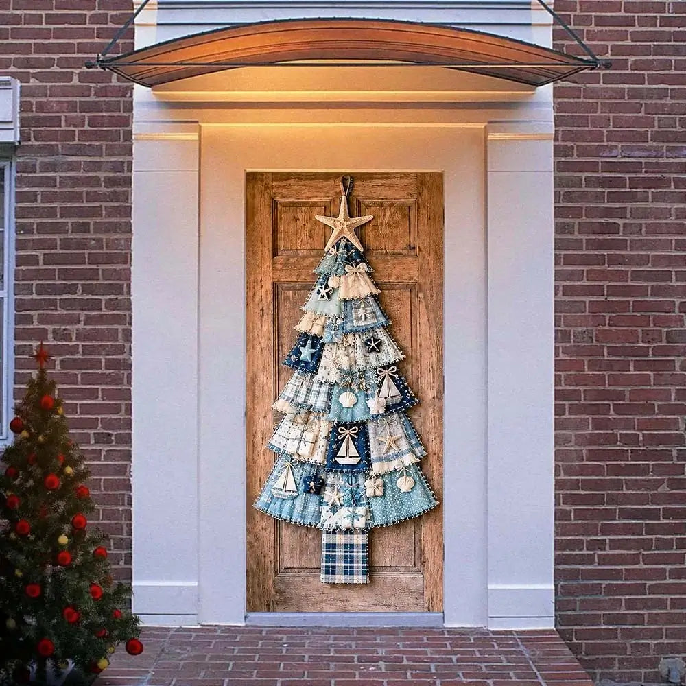 Christmas fabric door decoration displayed as holiday home decor