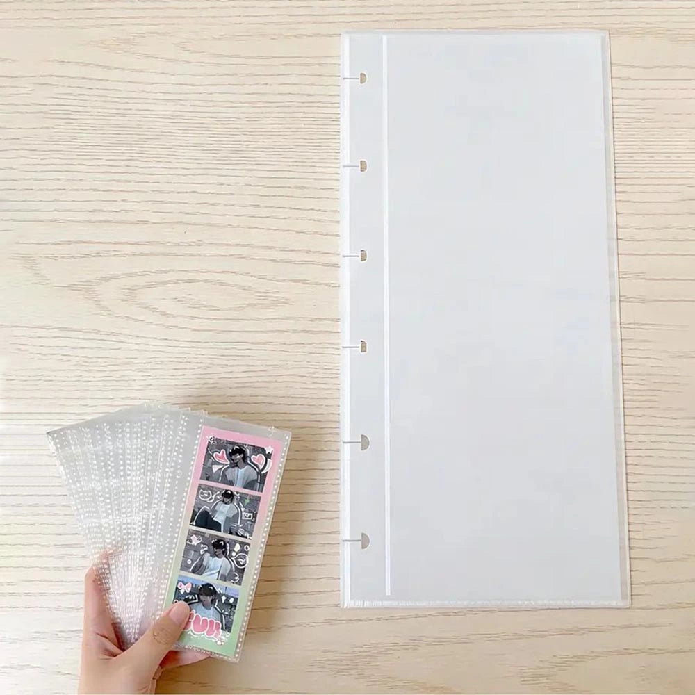 Clear photo album for organizing and storing photo booth strips