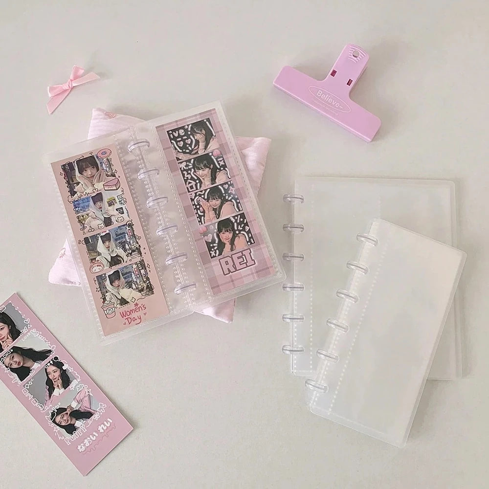 Clear photo album sleeves for storing 2x6 inch photo strips