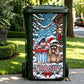 Colourful cartoon trash can decal with playful animal design