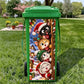 Cute cats trash can sticker for Christmas outdoor bin decoration