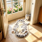 Cat shaped rug adding a playful touch to a living space