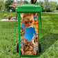 Creative Trash Can Sticker with Colourful Cartoon