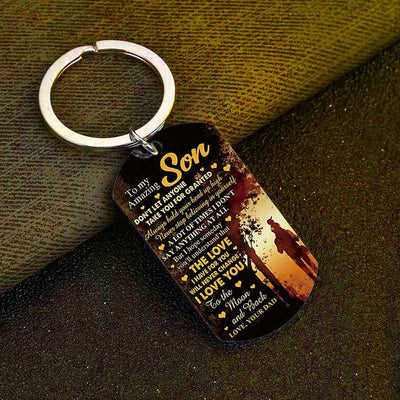 Dad To Son - The Love I Have For You Will Never Chage - Multi Colors Personalized Keychain - A886