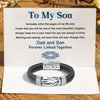 "Dad And Son Forever Linked Together" Braided Leather Bracelet