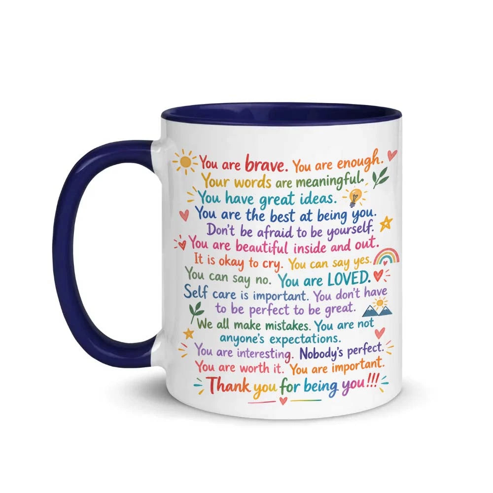 11 oz daily affirmations ceramic coffee mug