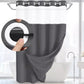 Dark gray waffle texture shower curtain