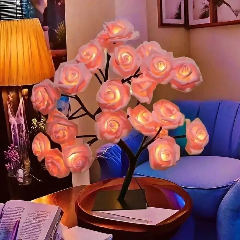 Rose Flower Tree Night Light – USB LED Table Lamp