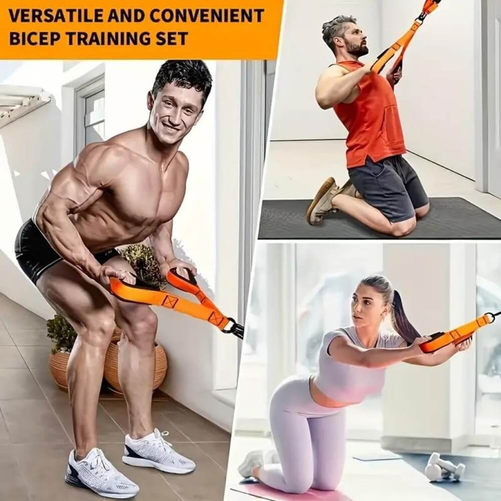 225 lbs Adjustable Resistance Band for Full-Body Strength Training (Arms, Back, Core and Shoulders)