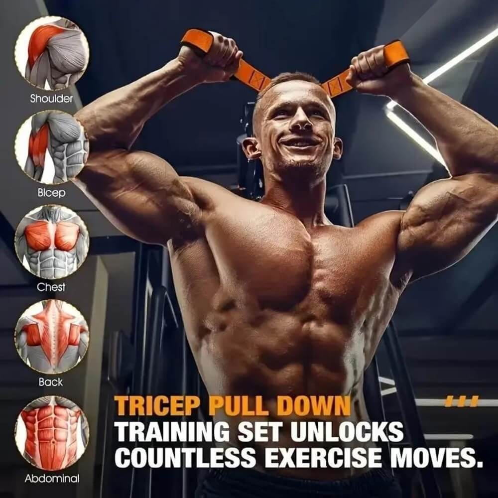 225 lbs Adjustable Resistance Band for Full-Body Strength Training (Arms, Back, Core and Shoulders)