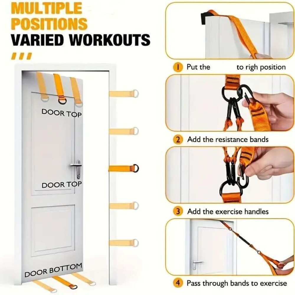 225 lbs Adjustable Resistance Band for Full-Body Strength Training (Arms, Back, Core and Shoulders)