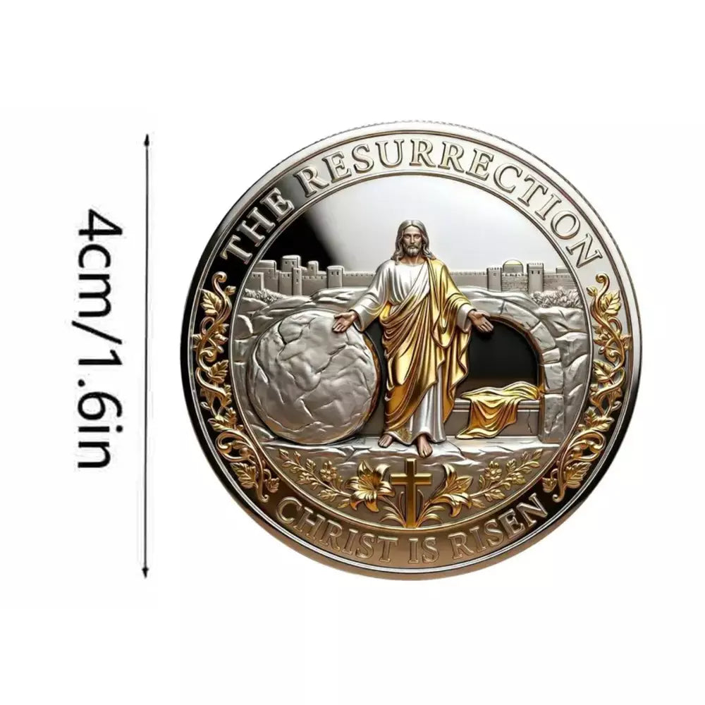 Resurrection memorial coin as a religious Easter gift