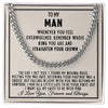 To My Man Straighten Your Crown Cuban Link Chain Necklace