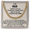 To My Man Straighten Your Crown Cuban Link Chain Necklace